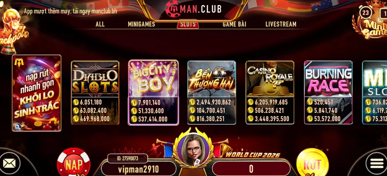 Đa Dạng Trò Chơi Tại Sảnh Nổ Hũ ManClub Bùng Nổ Phần Thưởng Đẳng Cấp Chinh Phục Những Kho Báu Khổng Lồ