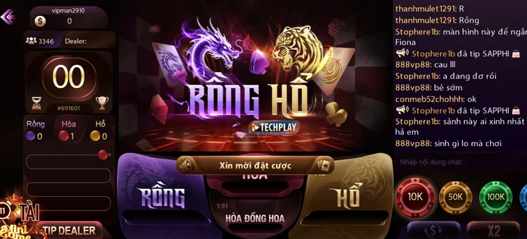 Rồng Hổ Livestream Tại ManClub Đỉnh Cao Cá Cược Với Tỷ Lệ Thưởng Cực Khủng